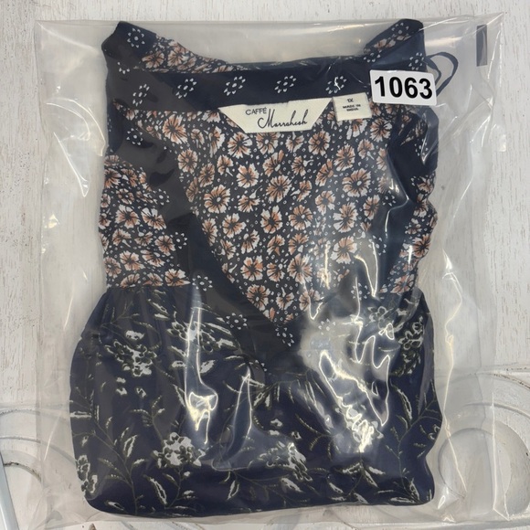 Caffe Marrakesh Womens 1X Plus Boho Floral Summer Top - Picture 7 of 7